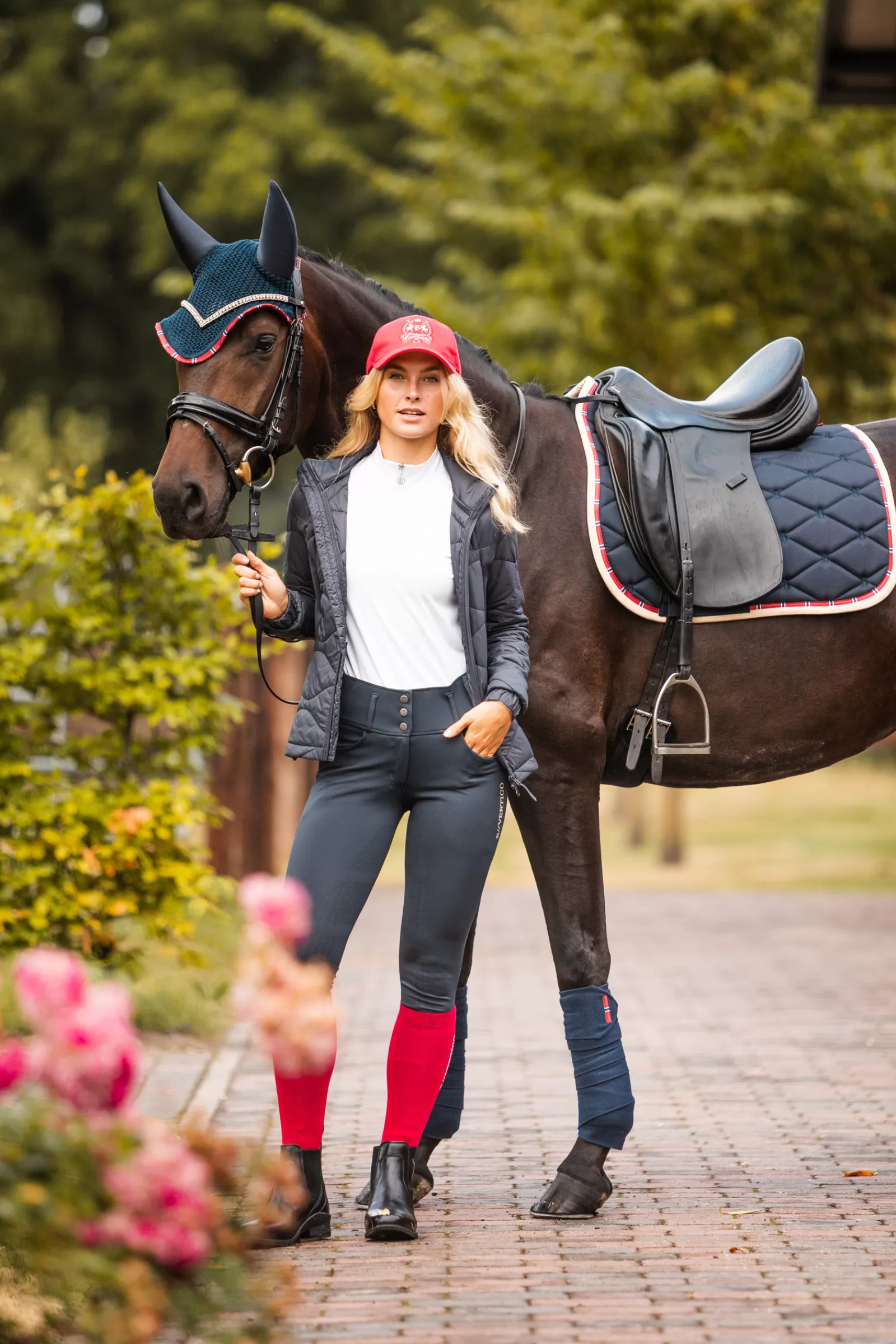 bvertigo Dressursjabraker | B Vertigo Amory Sottosella Da Dressage Con Monogramma Ricamato Dark Navy