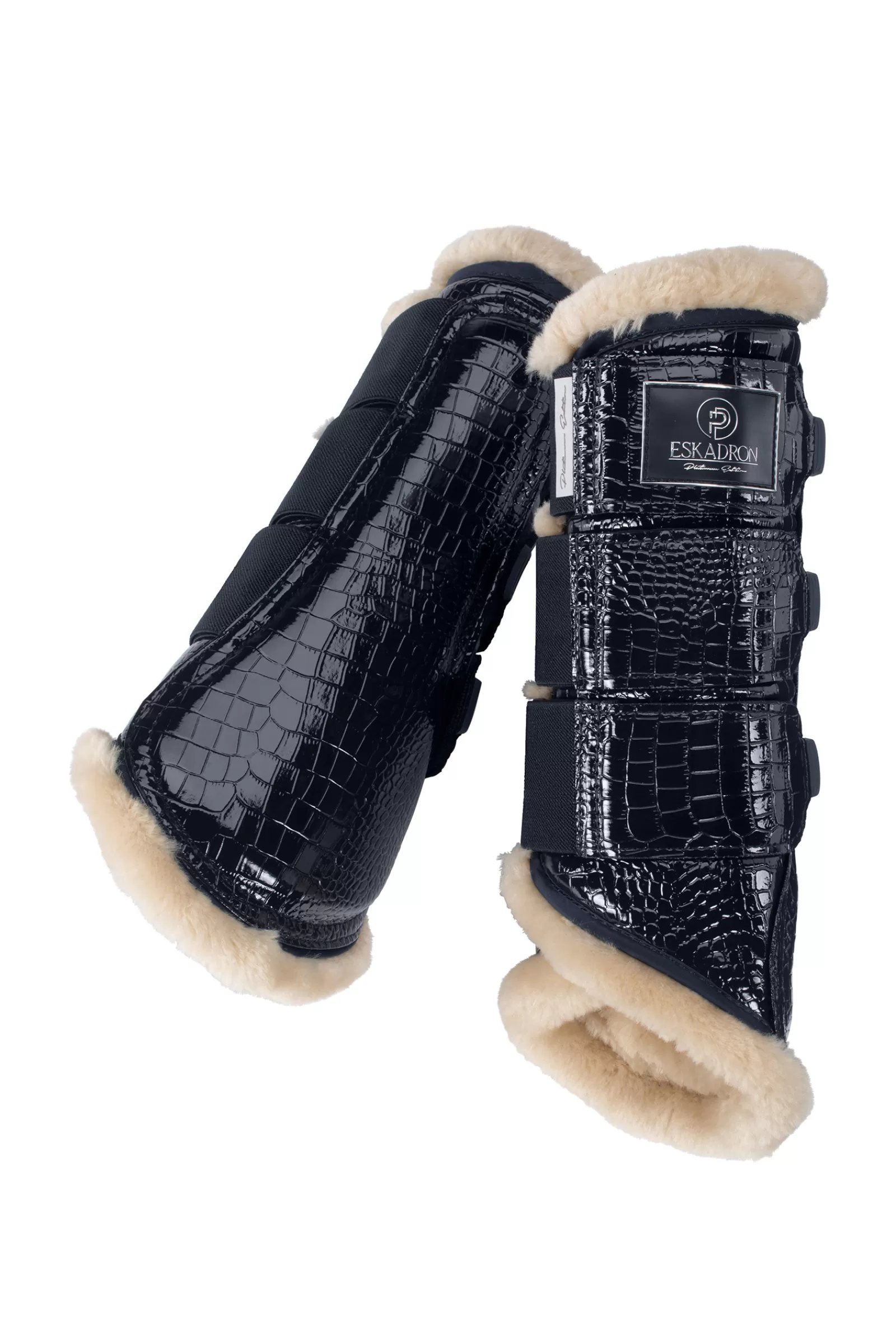 eskadron Stinchiere E Protezioni | Platinum 22 Paratendini Con Pelliccia Ecologica E Stampa Coccodrillo Db/Ab