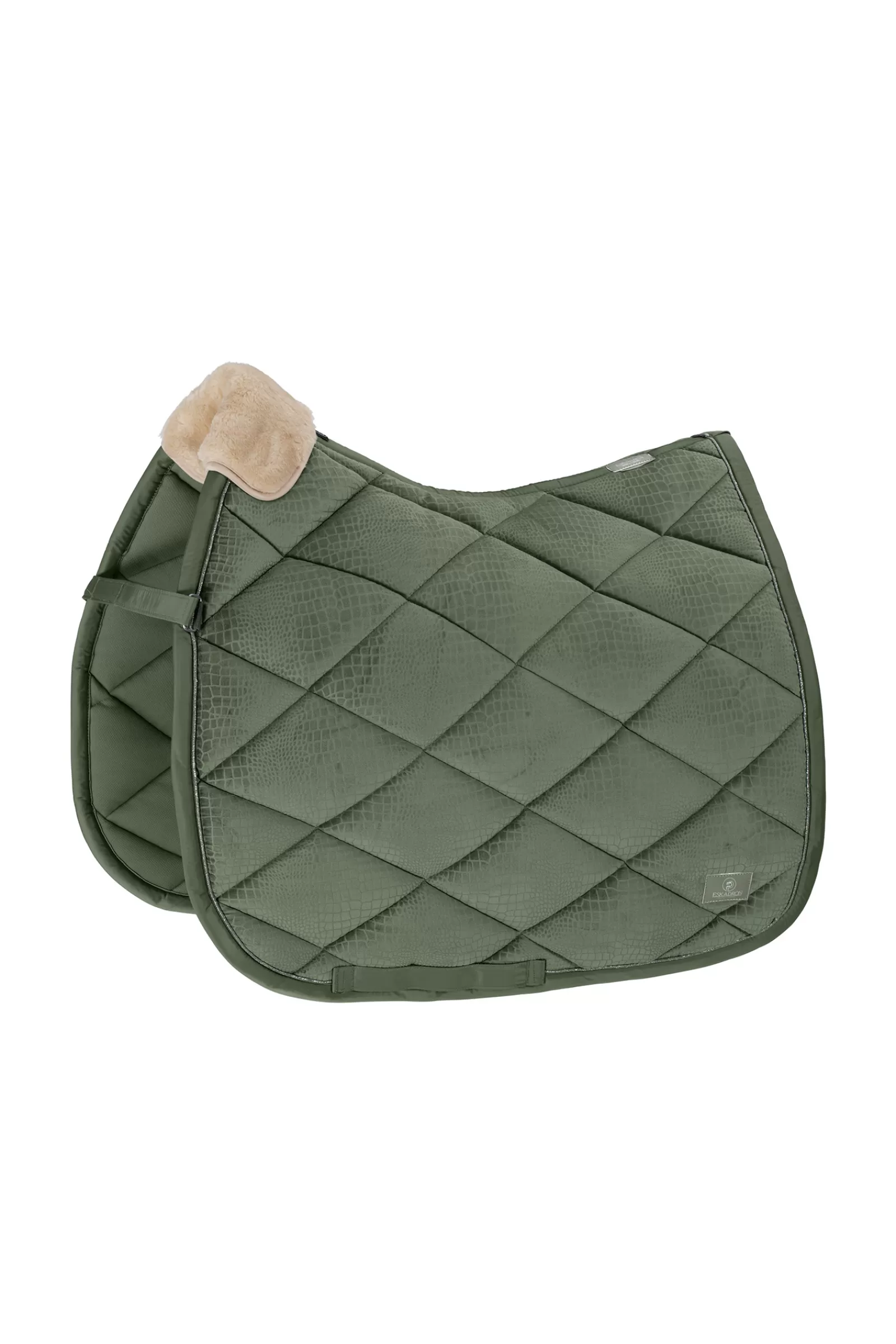eskadron Dressursjabraker | Platinum 22 Sottosella Da Dressage In Velluto E Motivo Coccodrillo Apple Green